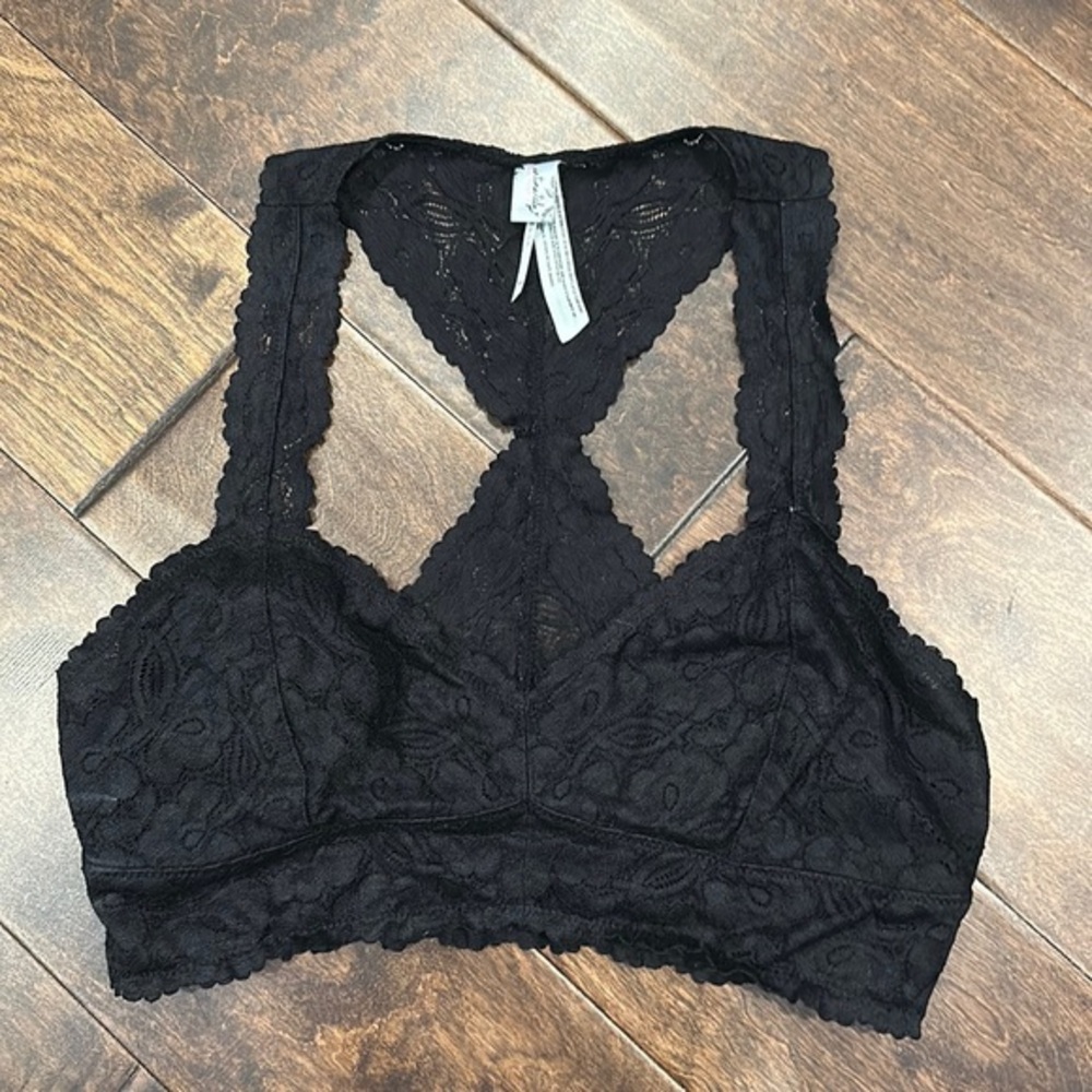 Free people black bralettes M